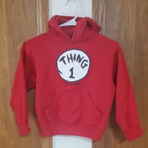 Universal Red Kids Hoodie with Thing 1 Design